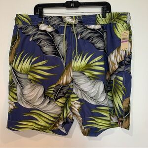 Tommy Bahama Men’s NWT XXL Christopher Leaf Dusty Marina Tropical Swim Shorts